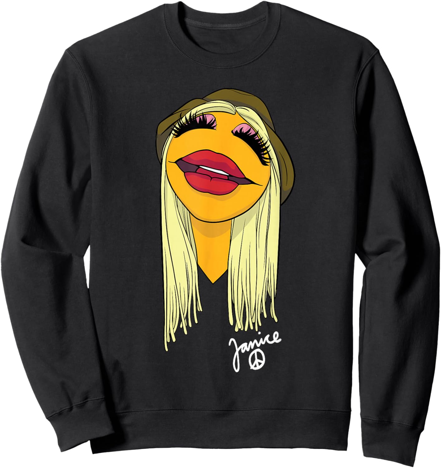 Disney The Muppets Janice Electric Mayhem Band Big Face Sweatshirt - Sweatshirt | Black