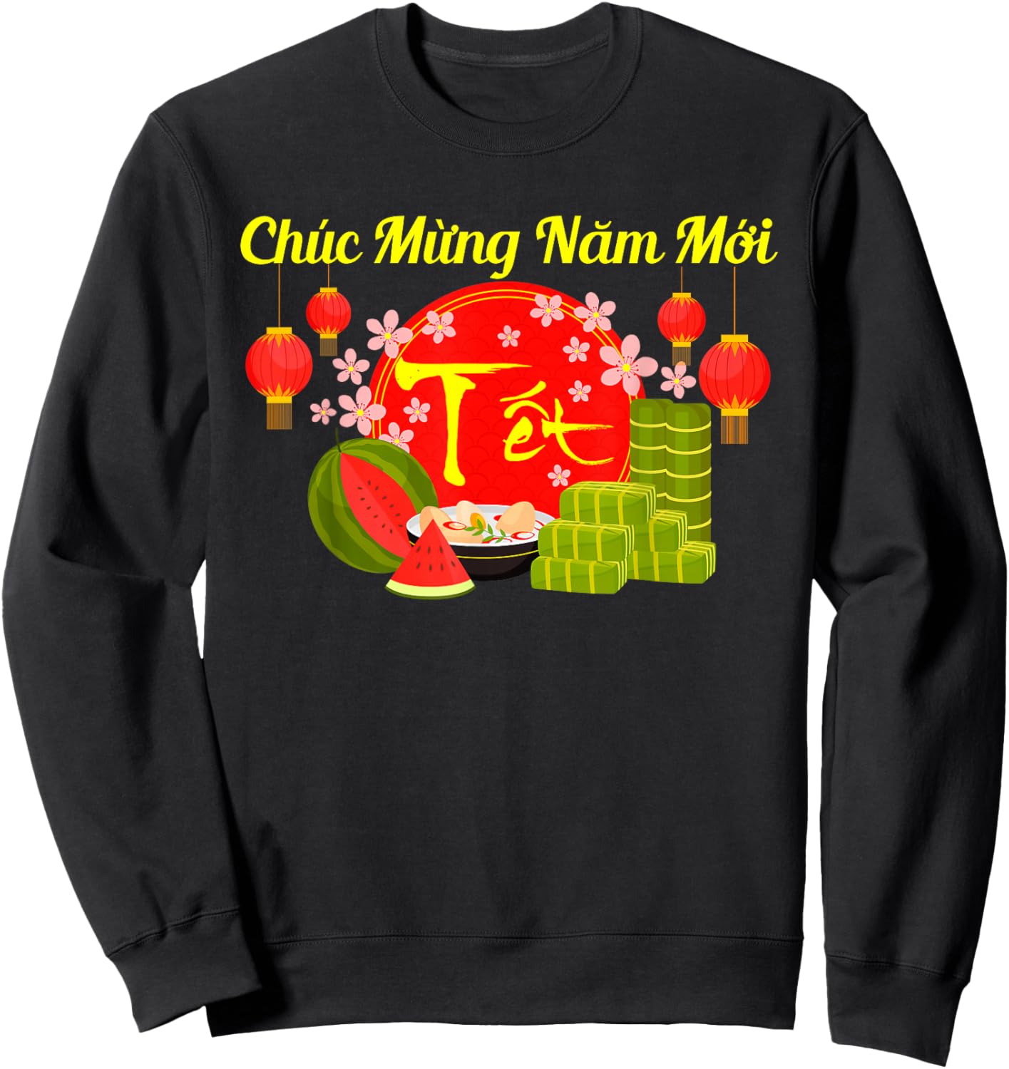 TET Viet Decoration Family Happy Vietnamese Lunar New Year Sweatshirt - Sweatshirt | Black