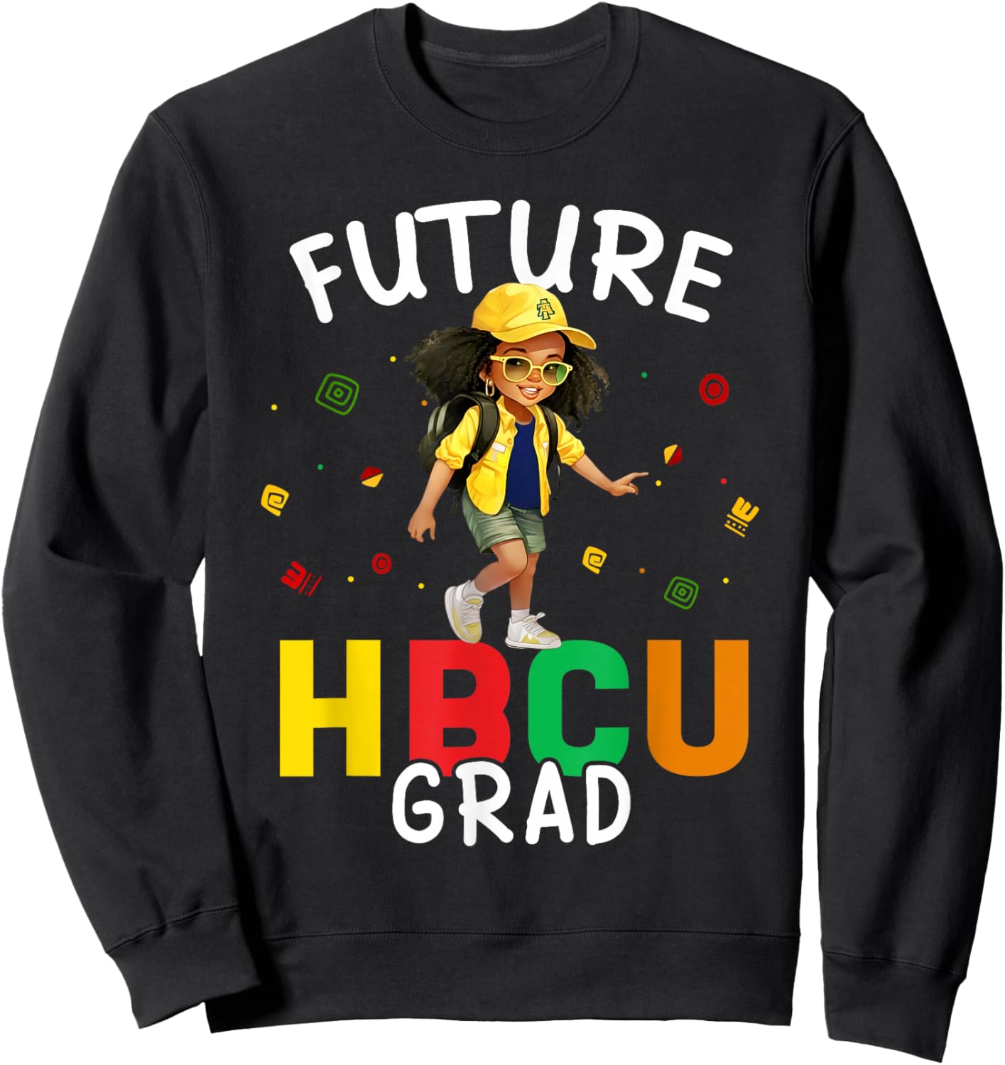Future HBCU Grad Kids Black Girl Afro Black History Month Sweatshirt - Sweatshirt | Black