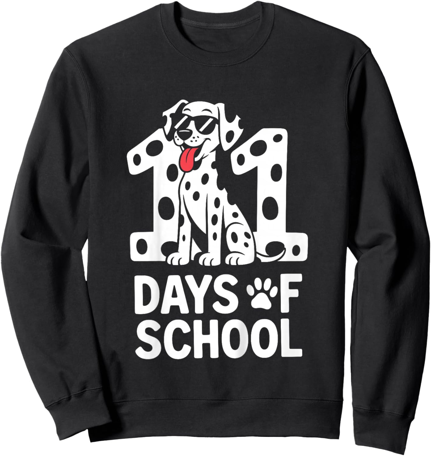 100 Days of School Dalmatian Dog Boy Kid 100th Day of School Sweatshirt - Sweatshirt | Black