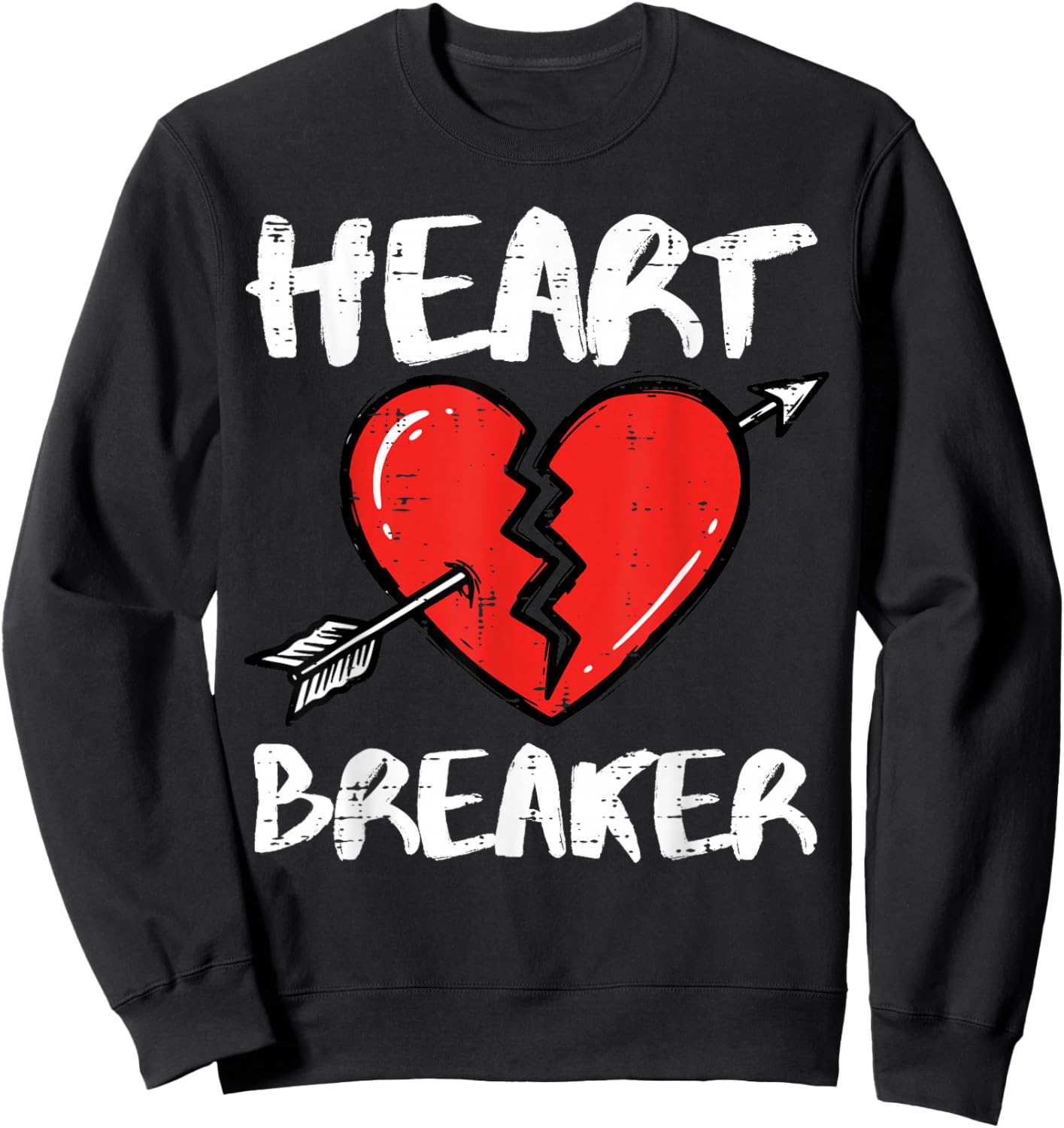 Valentines Day Heart Breaker Arrow Funny Men Women Kids Sweatshirt - Sweatshirt | Black