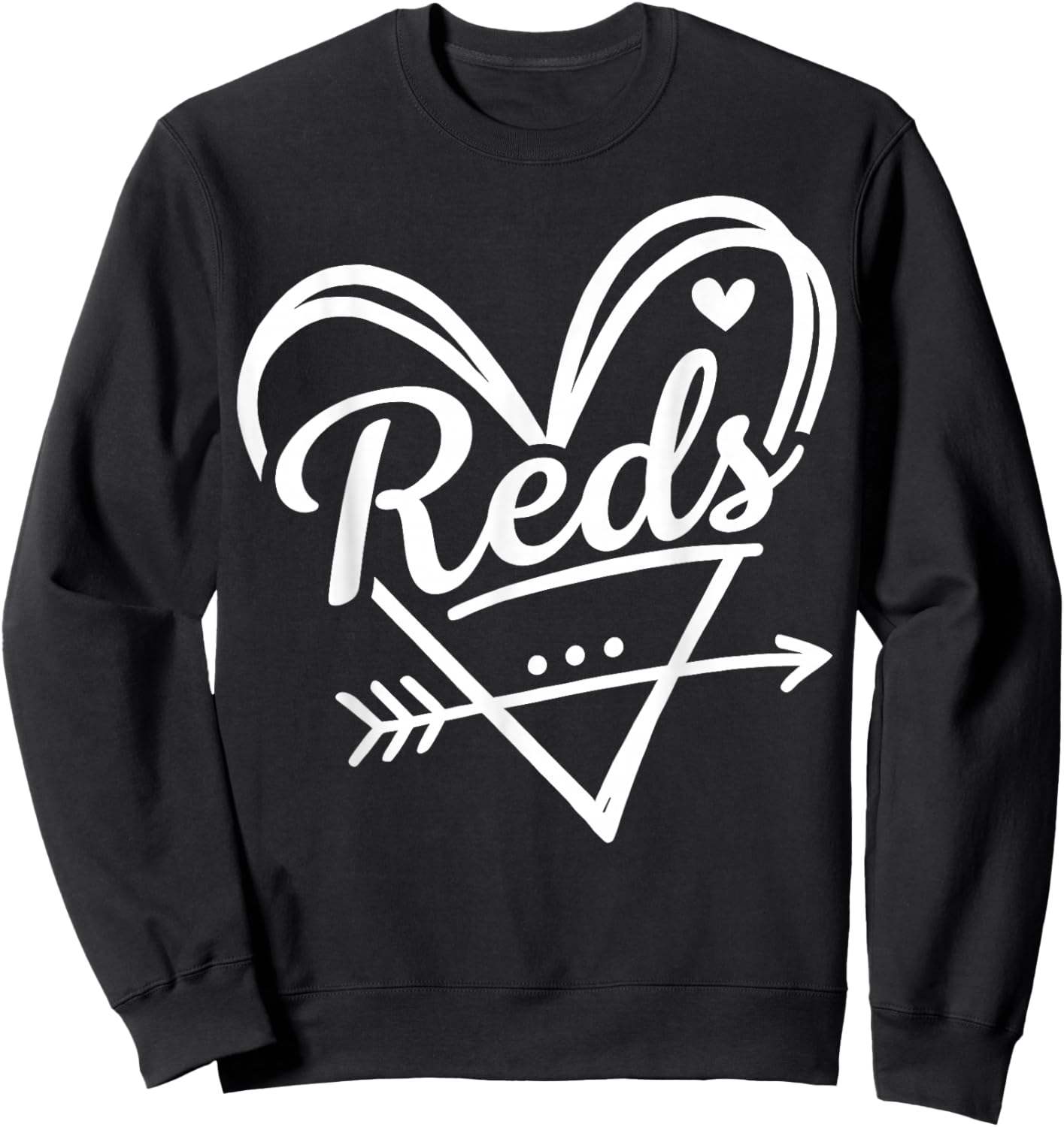 Retro Reds Heart Cute Name Graphic Gift Women Kids Sweatshirt - Sweatshirt | Black