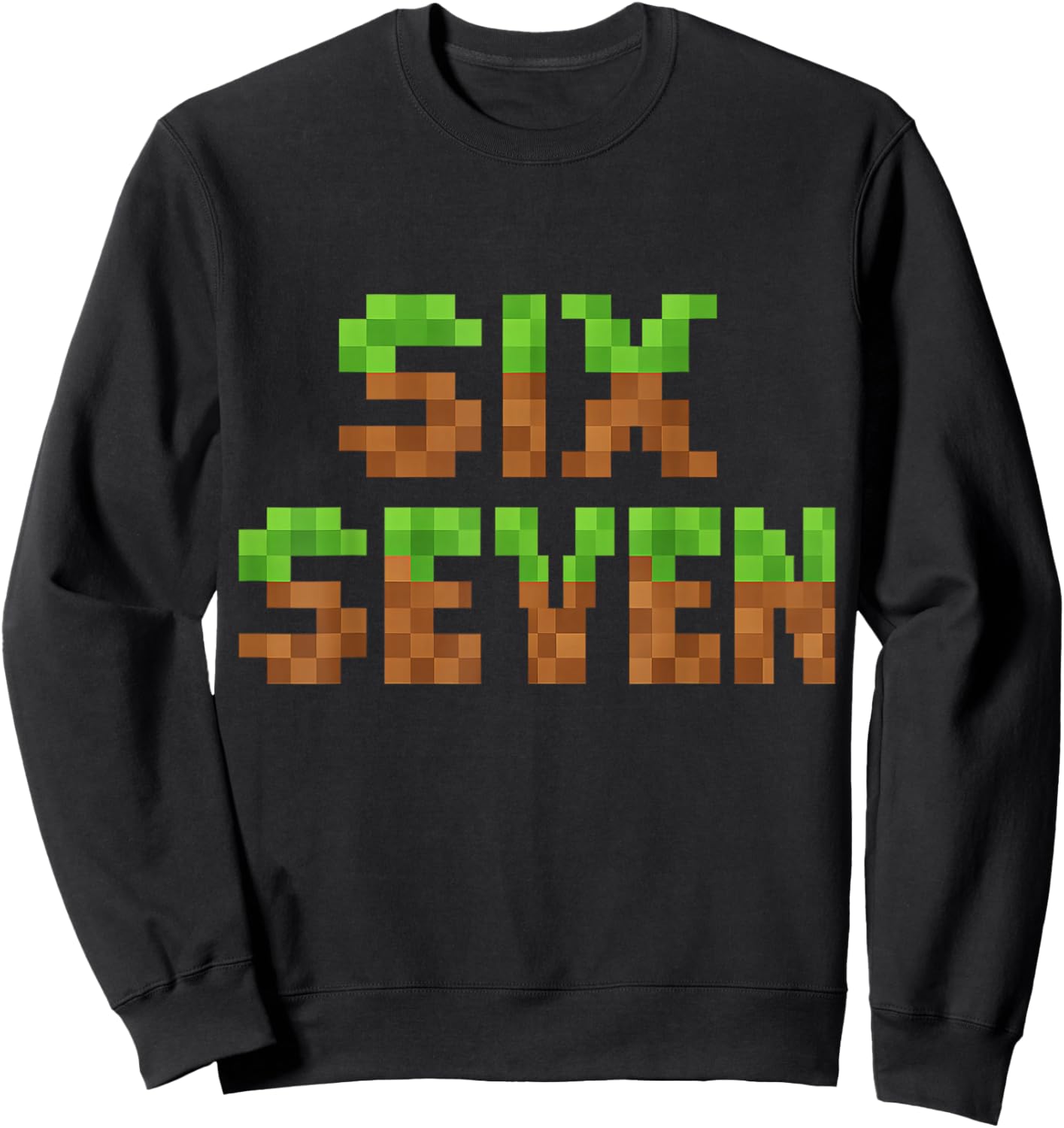 Funny Six Seven 6 7 Meme Gen Alpha Slang Game Pixel 67 Boys Sweatshirt - Sweatshirt | Black