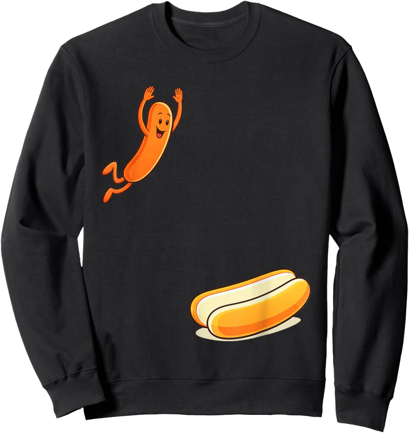 Retro Vintage Hotdog High Dive 4th of July Sweatshirt - Sweatshirt | Black