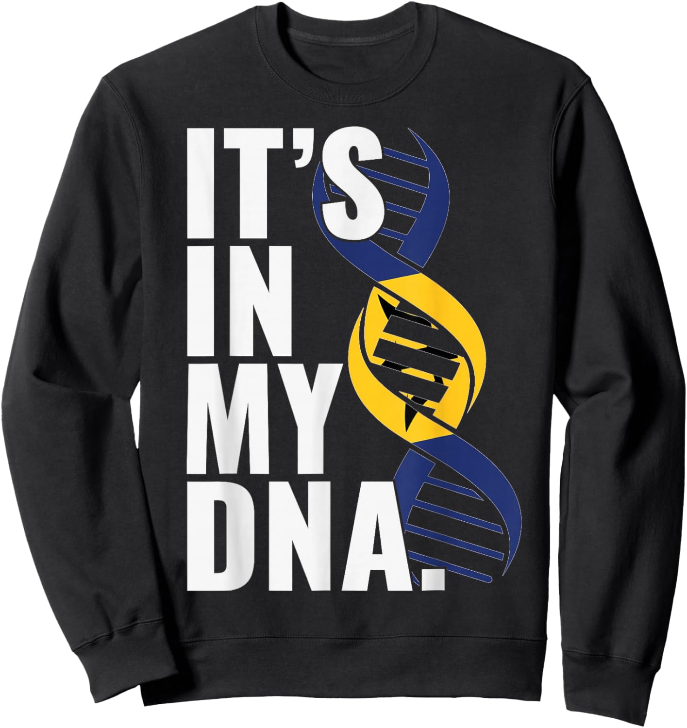 Barbados Roots Flag Fingerprint Graphic Patriotic Sweatshirt - Sweatshirt | Black