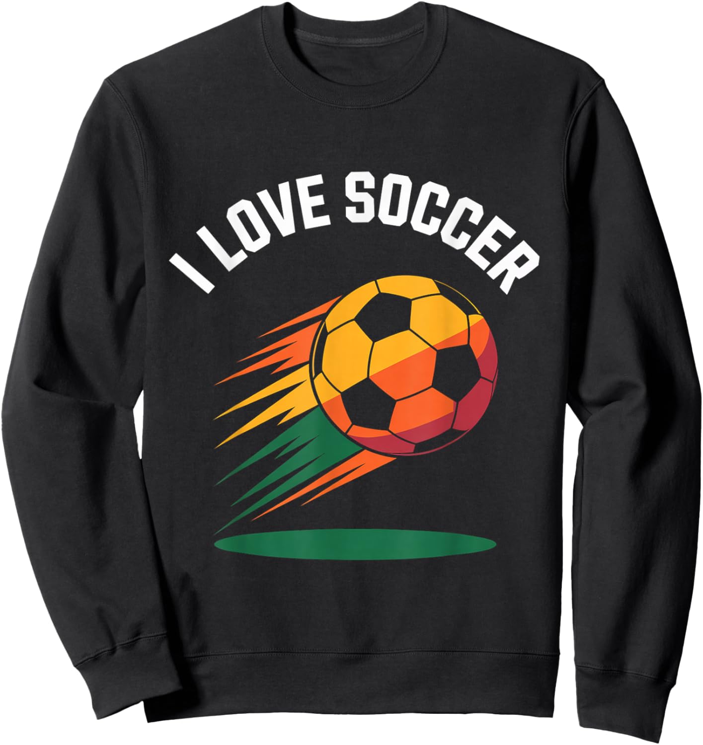 I Love Soccer Vibrant Ball Graphic Sweatshirt - Sweatshirt | Black