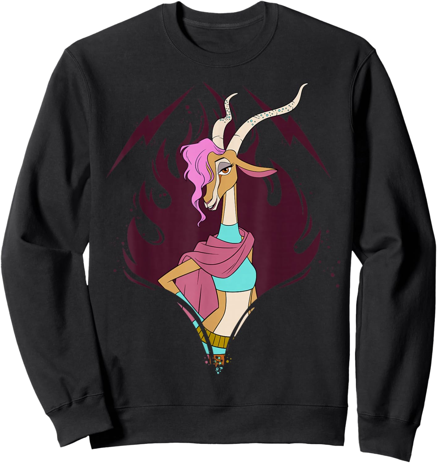 Disney Zootopia 2 Gazelle Big Face Halloween Costume Sweatshirt - Sweatshirt | Black