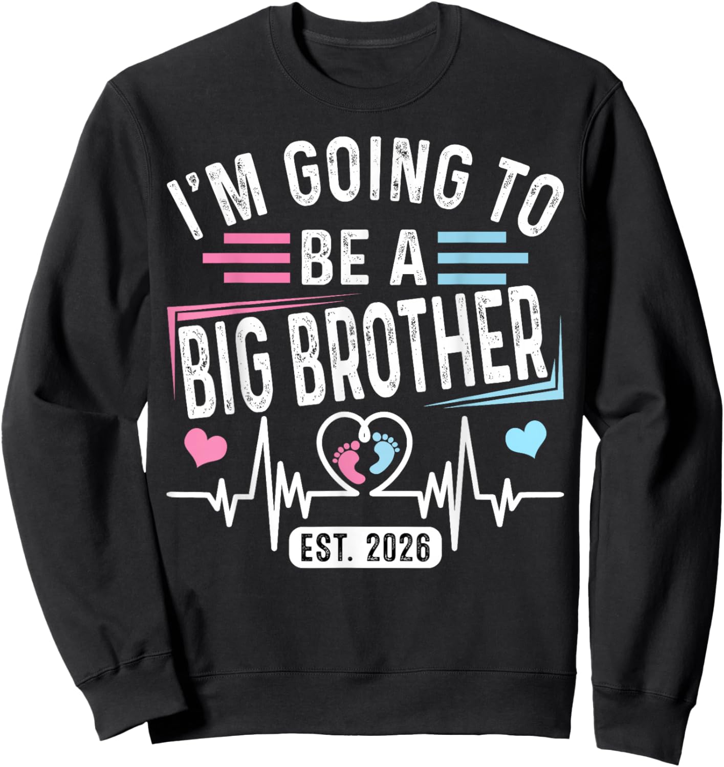 I'm Going to Be A Big Brother EST. 2026 Vintage Sweatshirt - Sweatshirt | Black