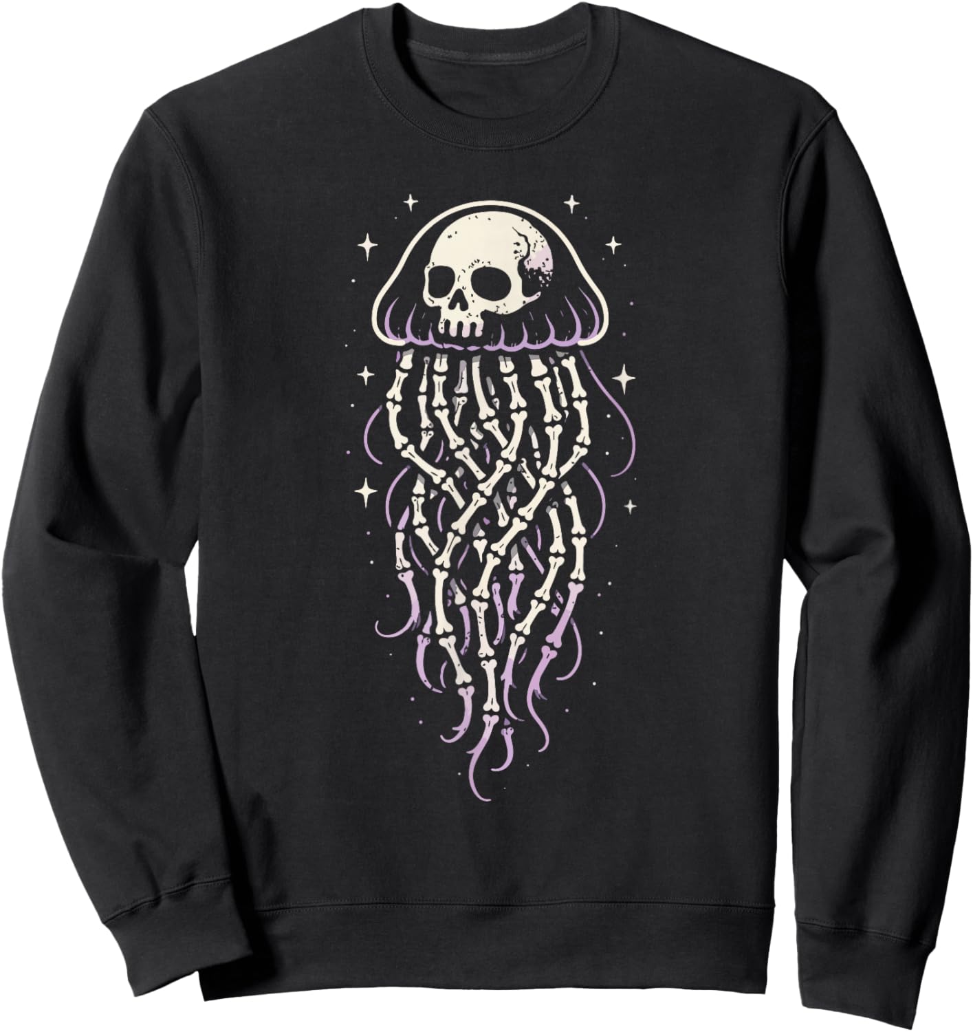 Skull Jellyfish Pastel Goth Alt Grunge Alternative Aesthetic Sweatshirt - Sweatshirt | Black