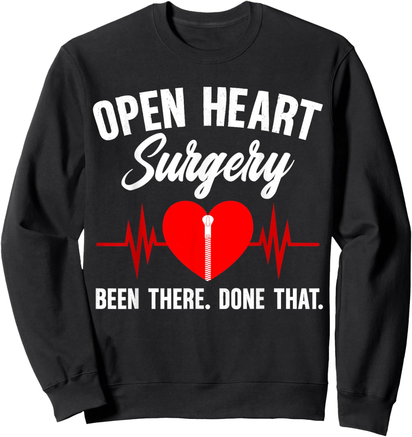 Open Heart Surgery Recovery Post Open Heart Surgery Survivor Sweatshirt - Sweatshirt | Black