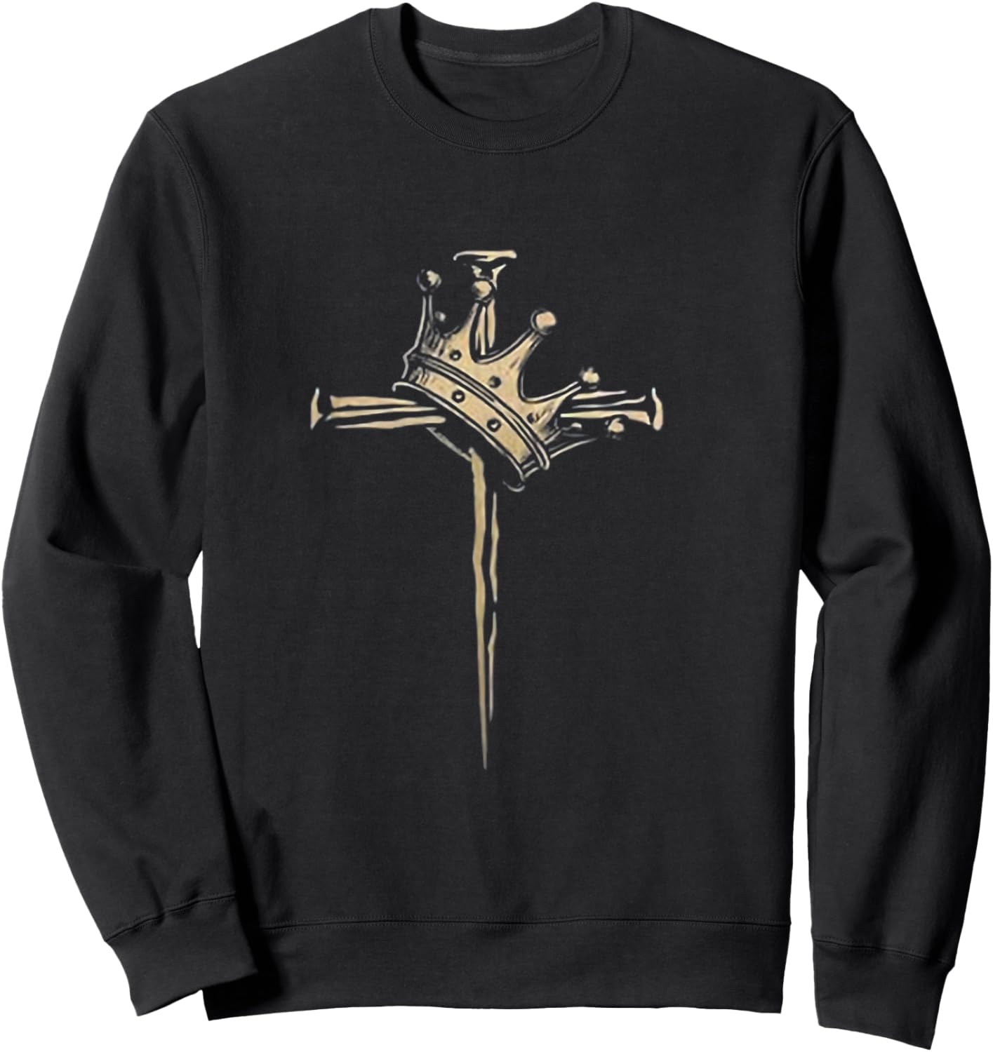 Christ is King – Crown and Cross Christian Faith Sweatshirt - Sweatshirt | Black