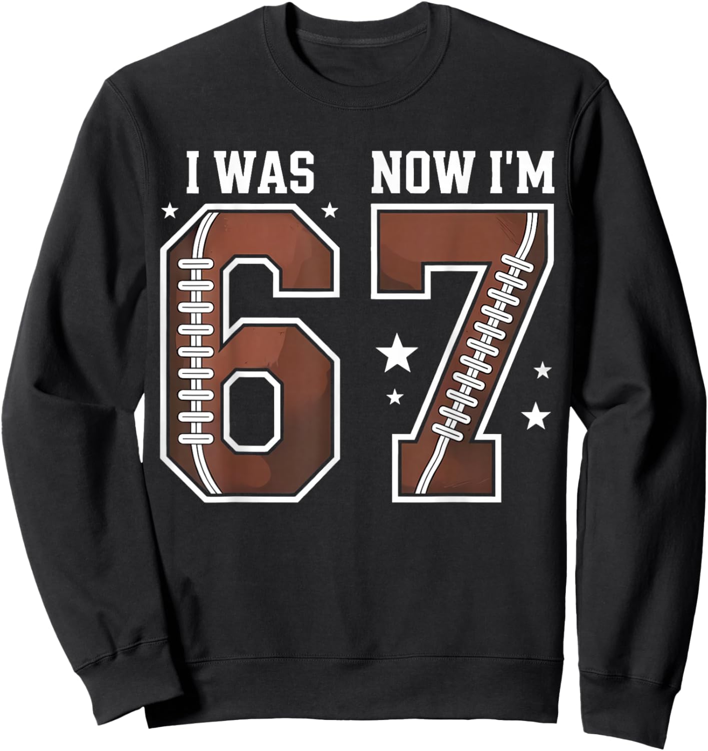 I was 6 Now I'm 7 Year Old Football Theme 7th Birthday Boy Sweatshirt - Sweatshirt | Black