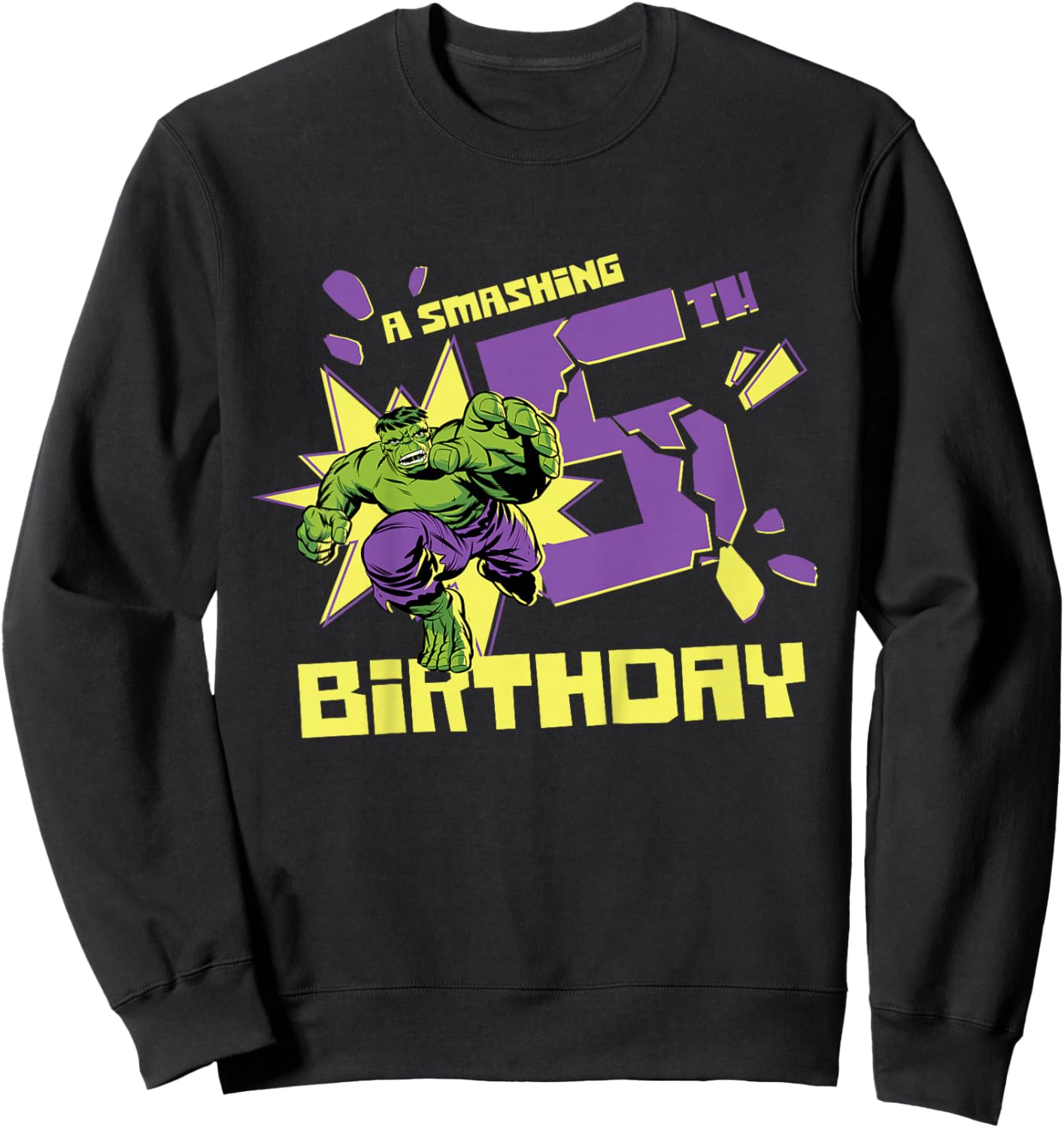 Marvel Super Heroes Hulk A Smashing 5th Birthday Party Sweatshirt - Sweatshirt | Black