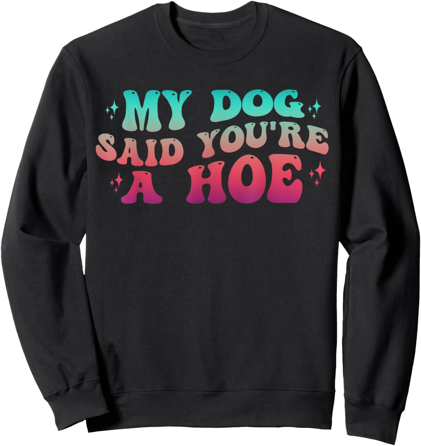 Dog Lover Gag Groovy My Dog Said You're A Hoe Dog Owner Sweatshirt - Sweatshirt | Black