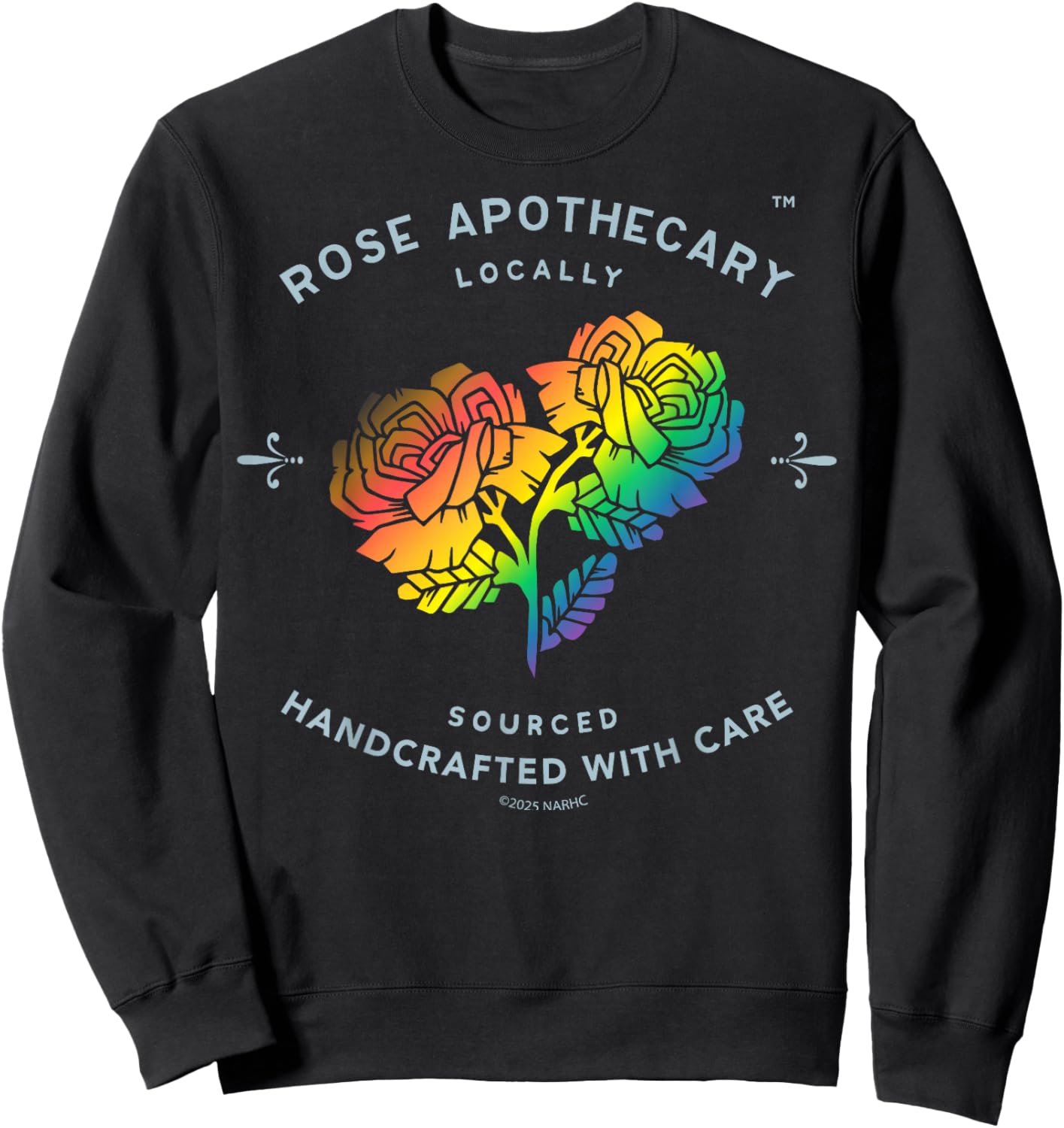 Schitt's Creek Apothecary Rainbow Roses Pride Retro Sweatshirt - Sweatshirt | Black