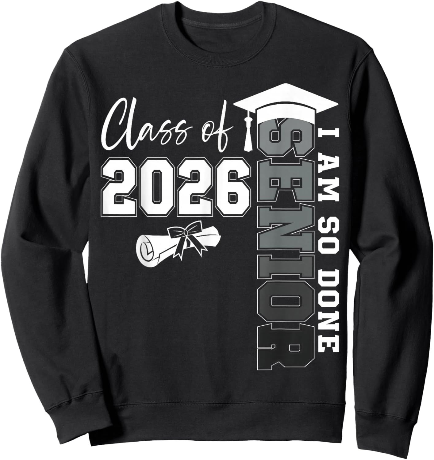 Class of 2026 Senior 2026 Graduation Decoration Men Senior Sweatshirt - Sweatshirt | Black