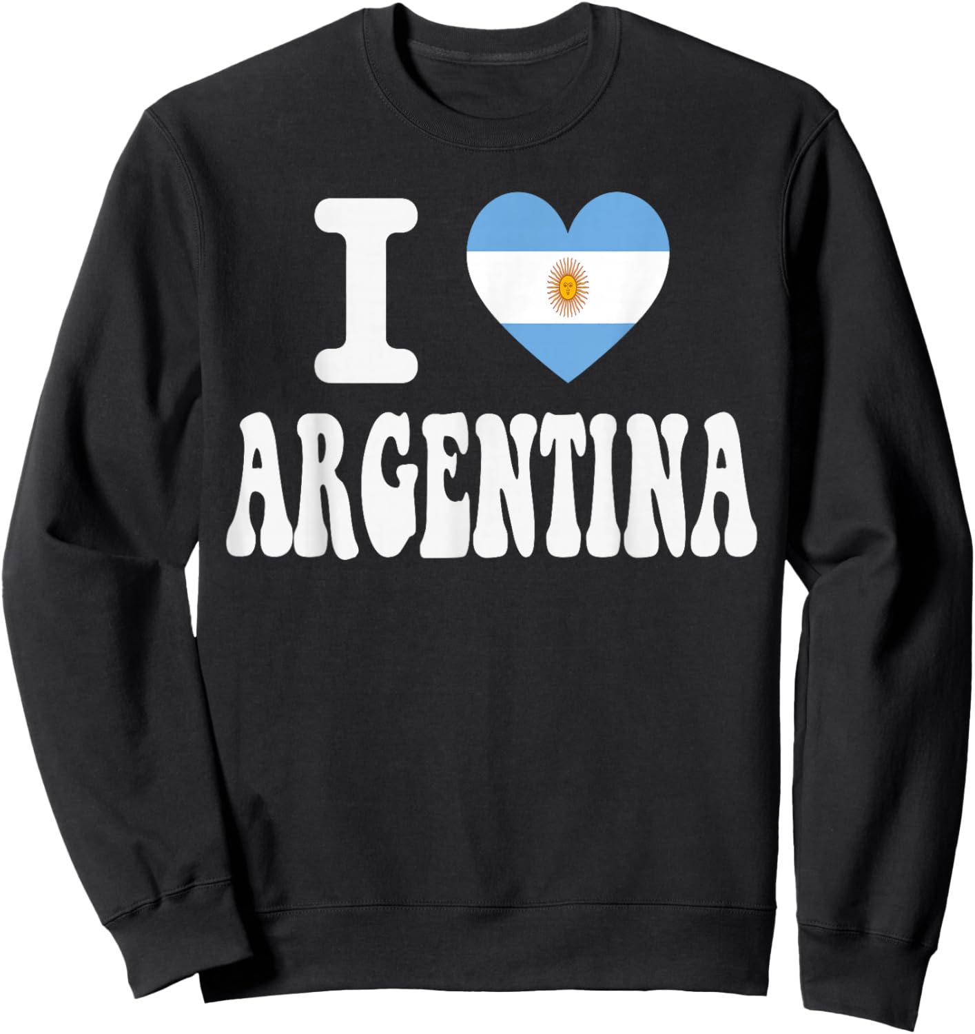I Love Argentina Heart Flag Retro Travel Souvenir Sweatshirt - Sweatshirt | Black