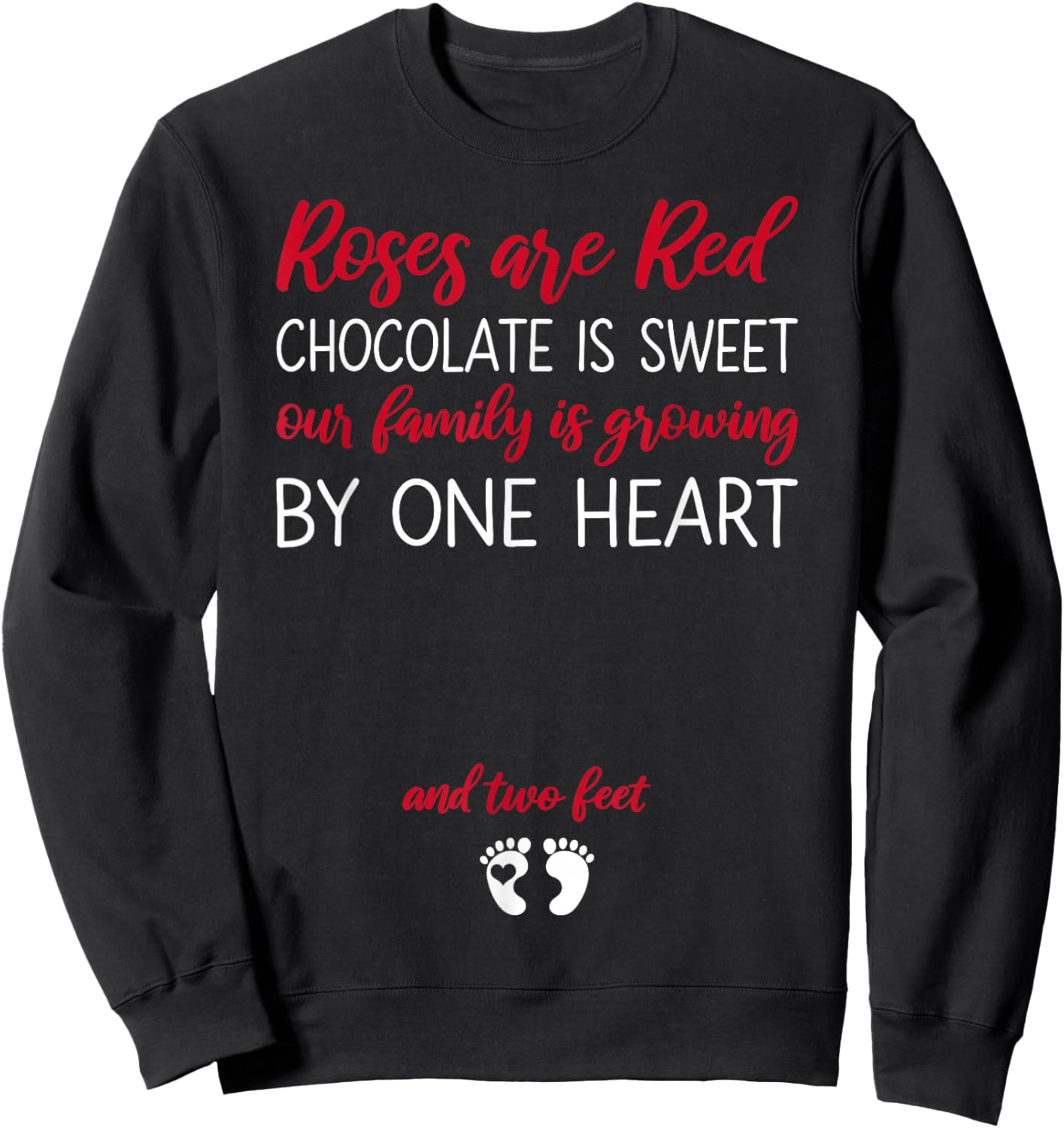 Pregnant Mom Valentine's Day Pregnancy Announcement Sweatshirt - Sweatshirt | Black