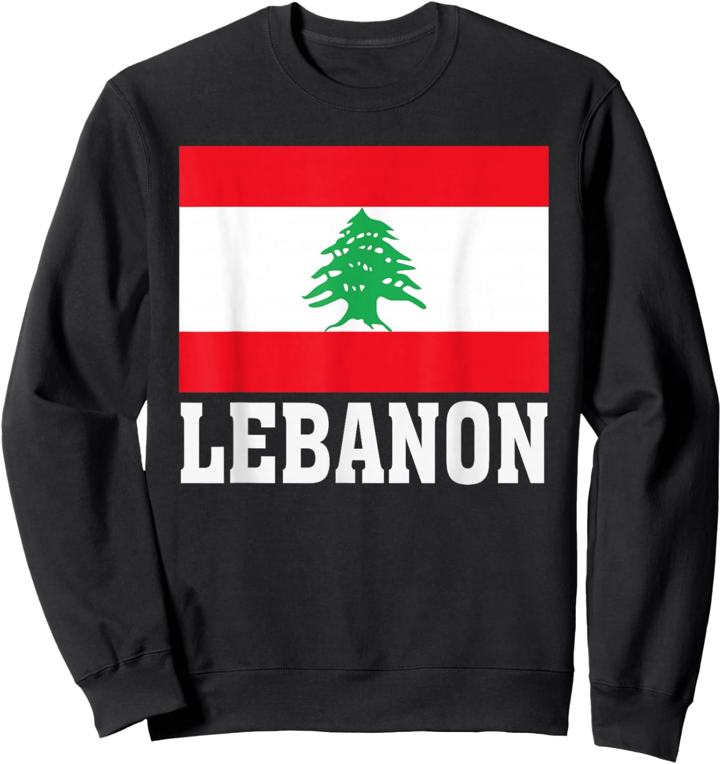 Lebanon Flag Patriotic National Roots Souvenir Sweatshirt - Sweatshirt | Black