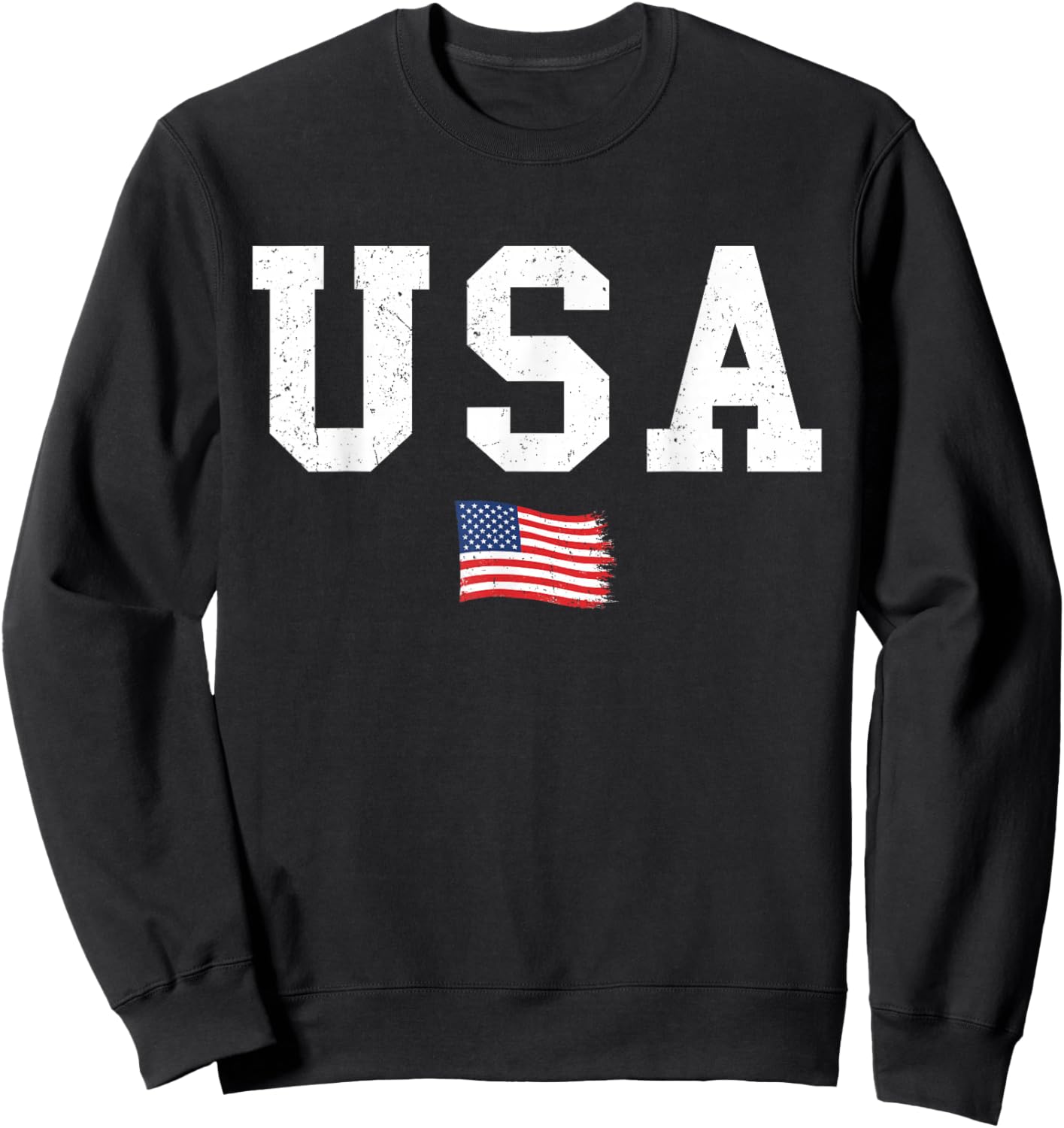 USA Flag Patriotic American Flag 4th of July Men USA Graphic Sweatshirt - Sweatshirt | Black