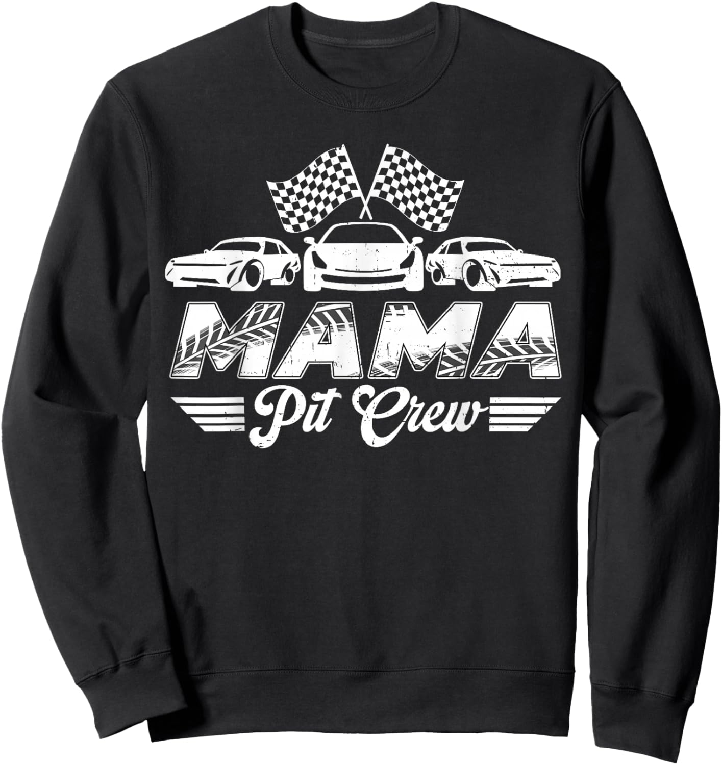 Mama Pit Crew Birthday Party Race Car Lover Sweatshirt - Sweatshirt | Black