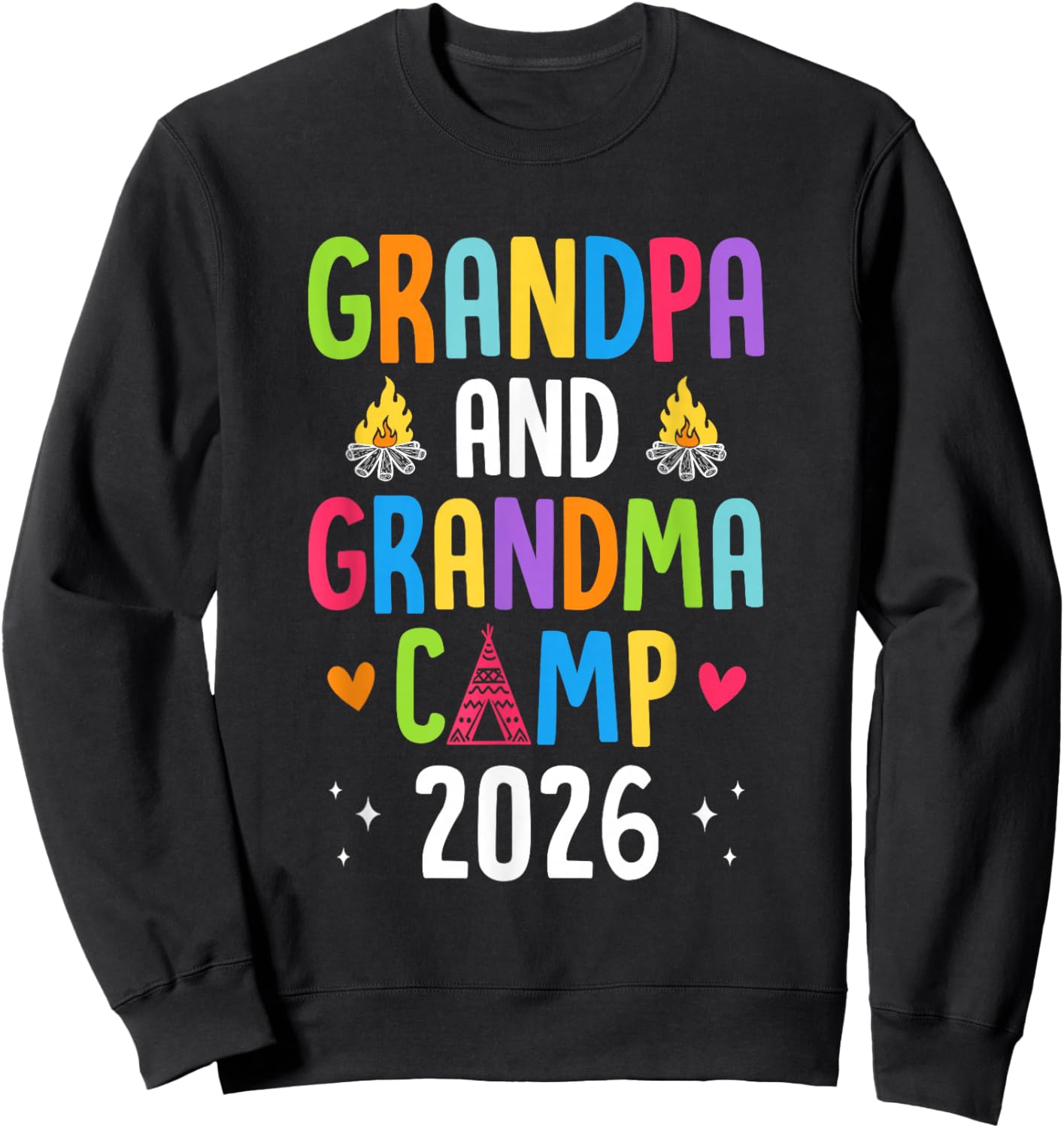 Grandparents Camp 2026 Cousins Summer Camping Vacation Sweatshirt - Sweatshirt | Black
