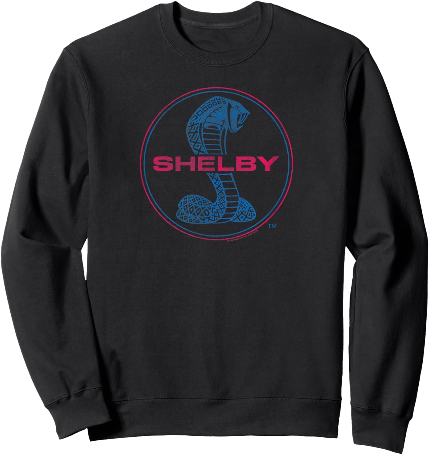 Shelby Distressed Shelby Cobra Round Logo Retro Sports Car Sweatshirt - Sweatshirt | Black