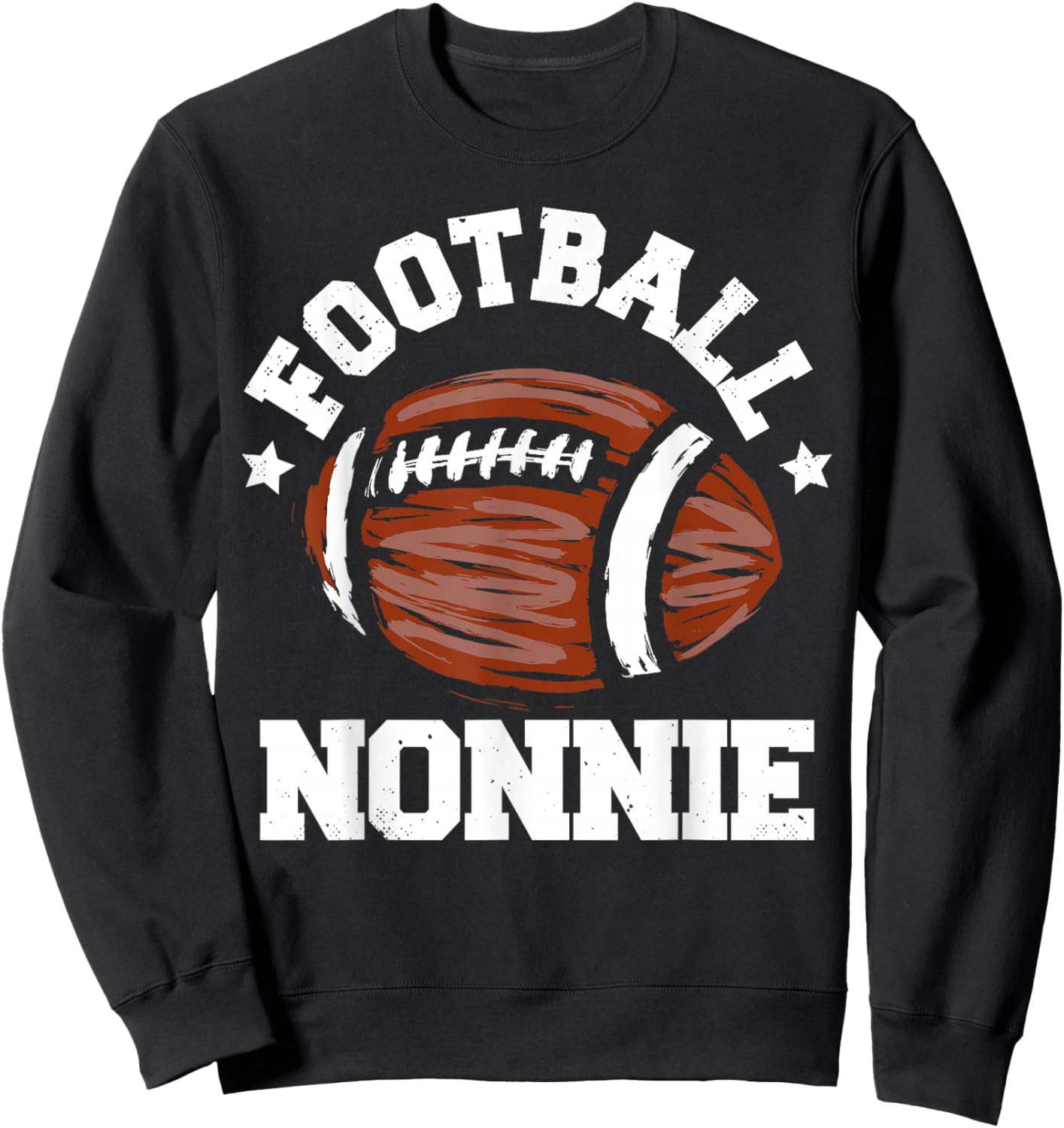 Football Nonnie Distressed Football Proud Nonnie Game Day Sweatshirt - Sweatshirt | Black
