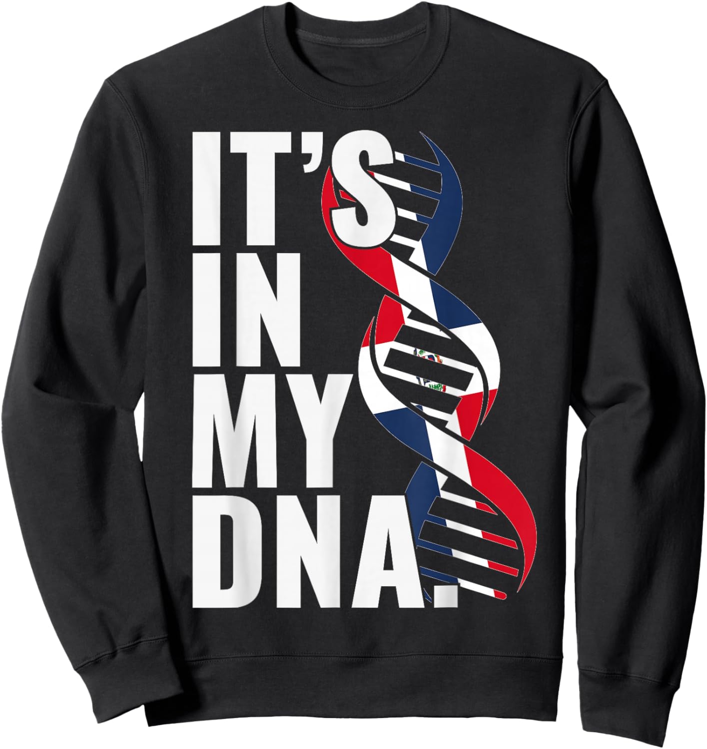 Dominican Republic Roots Flag Fingerprint Graphic Patriotic Sweatshirt - Sweatshirt | Black