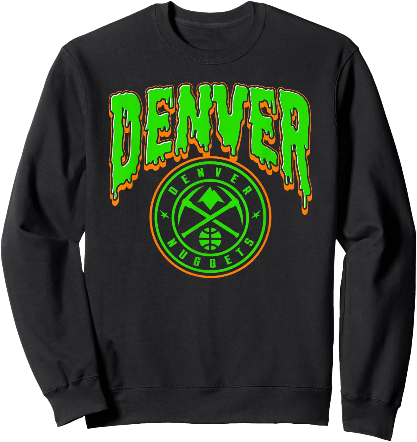 NBA Denver Nuggets Halloween Scary Logo Sweatshirt - Sweatshirt | Black