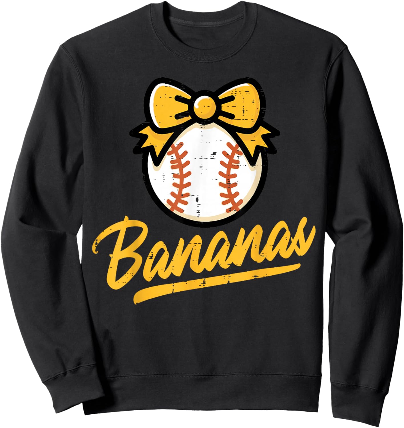 Banana Coquette Bow Cute Girls Kids Women Sweatshirt - Sweatshirt | Black