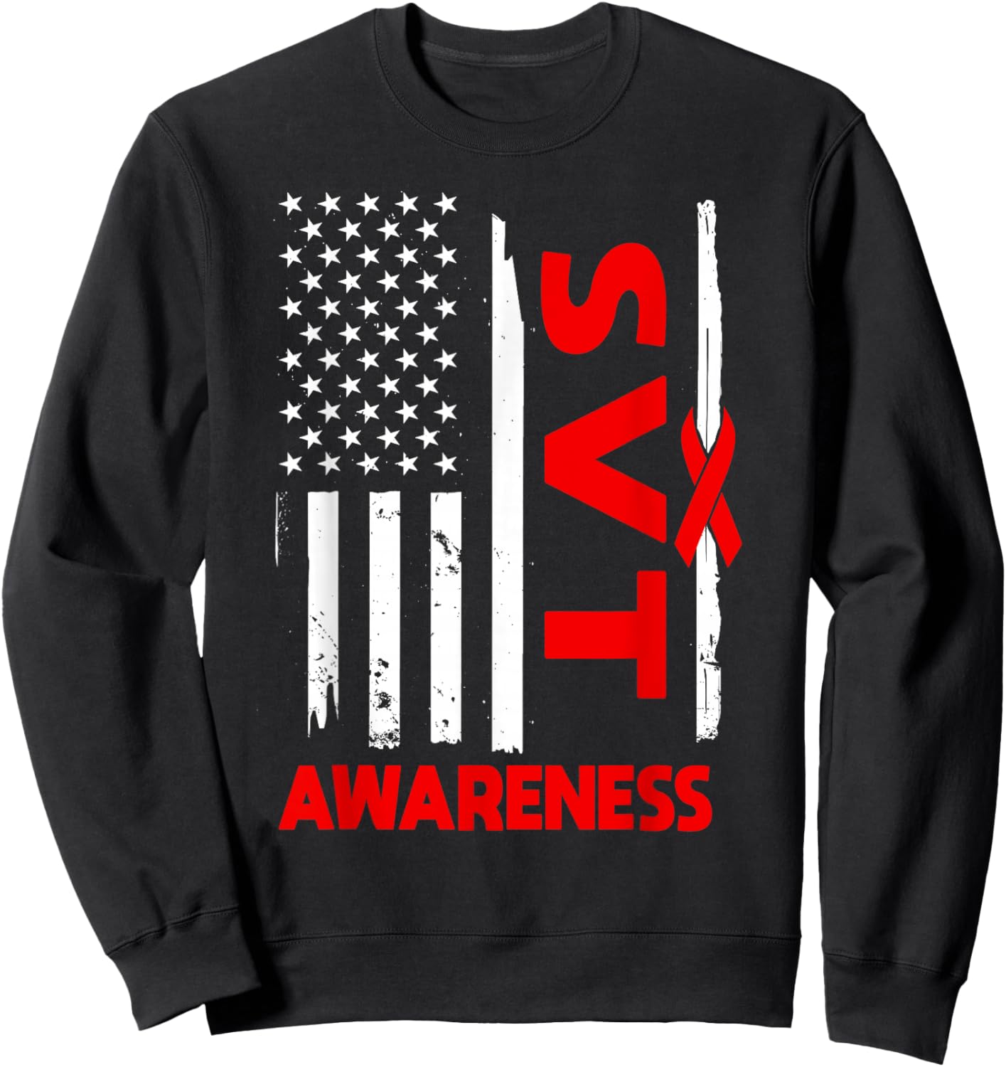 American Flag SVT Awareness USA Sweatshirt - Sweatshirt | Black