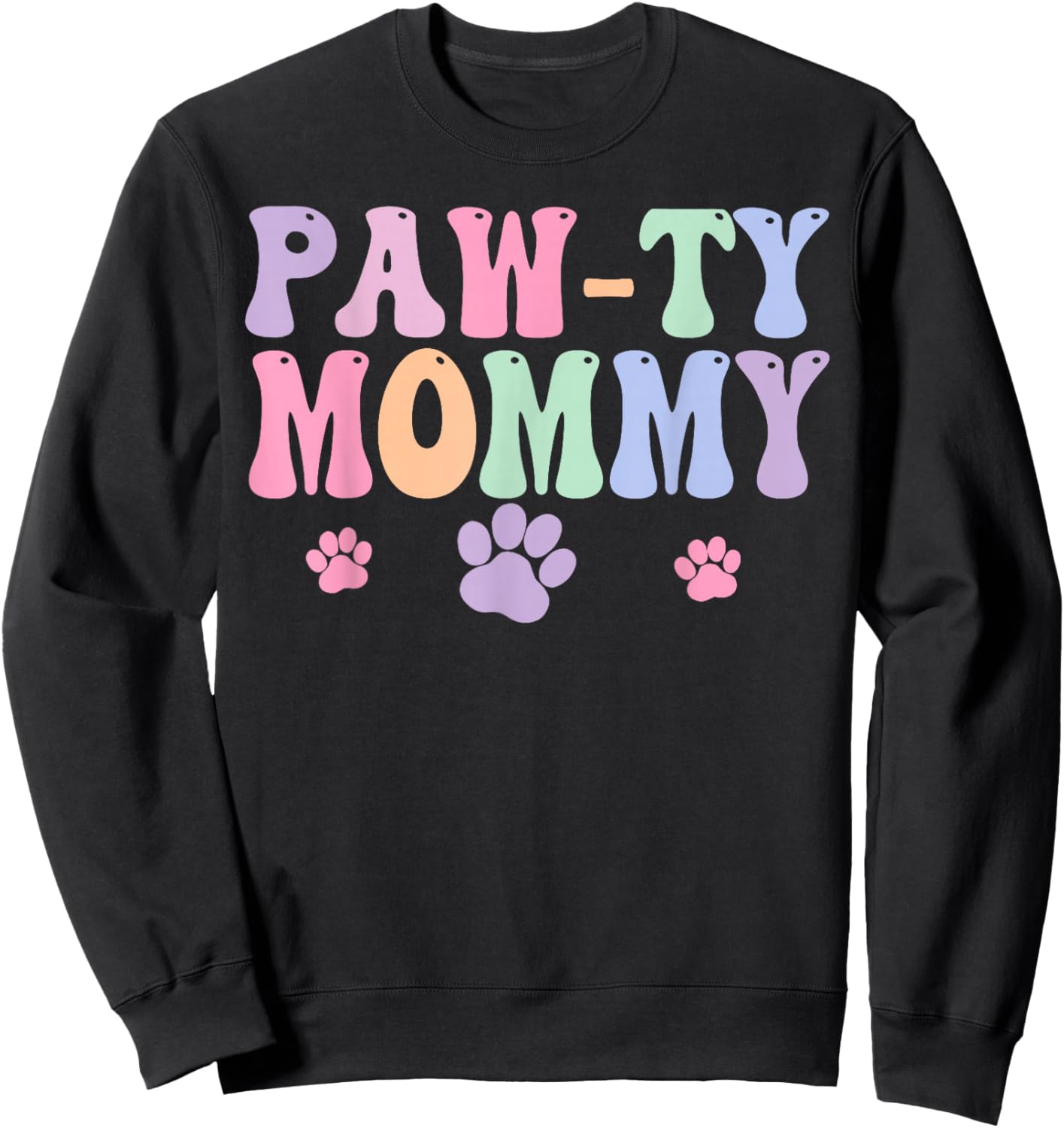 Let's Pawty Girl Mommy Puppy Dog Party Birthday Girl Family Sweatshirt - Sweatshirt | Black
