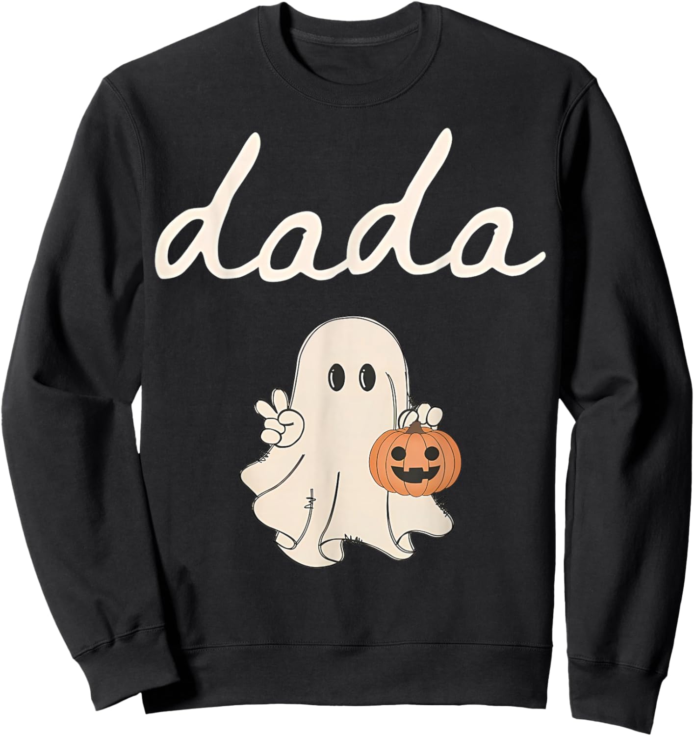 Dada Ghost Boo One Spooky Dad First Halloween Birthday Boy Sweatshirt - Sweatshirt | Black