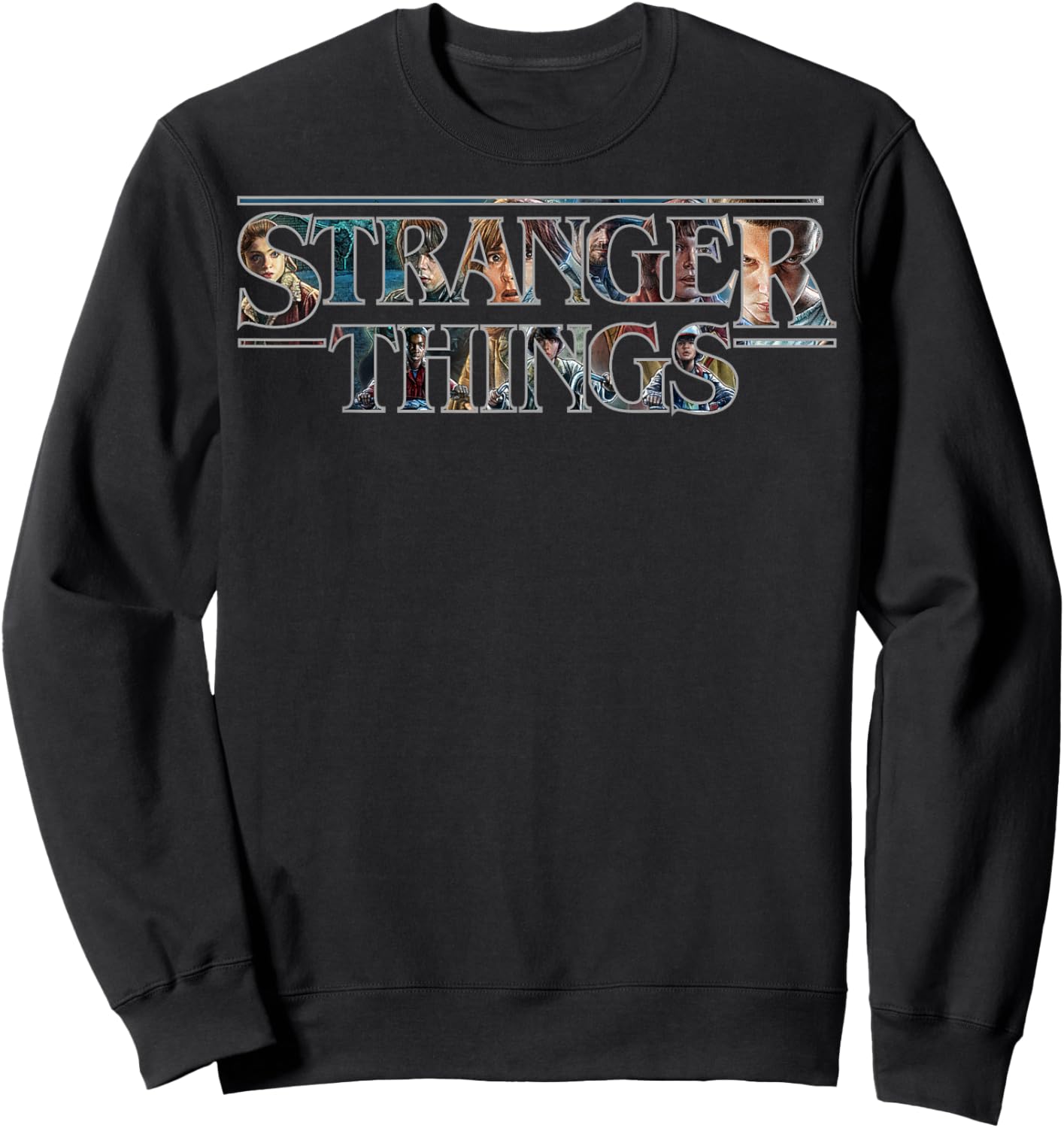 Stranger Things Character Classic Logo Sweatshirt - Sweatshirt | Black