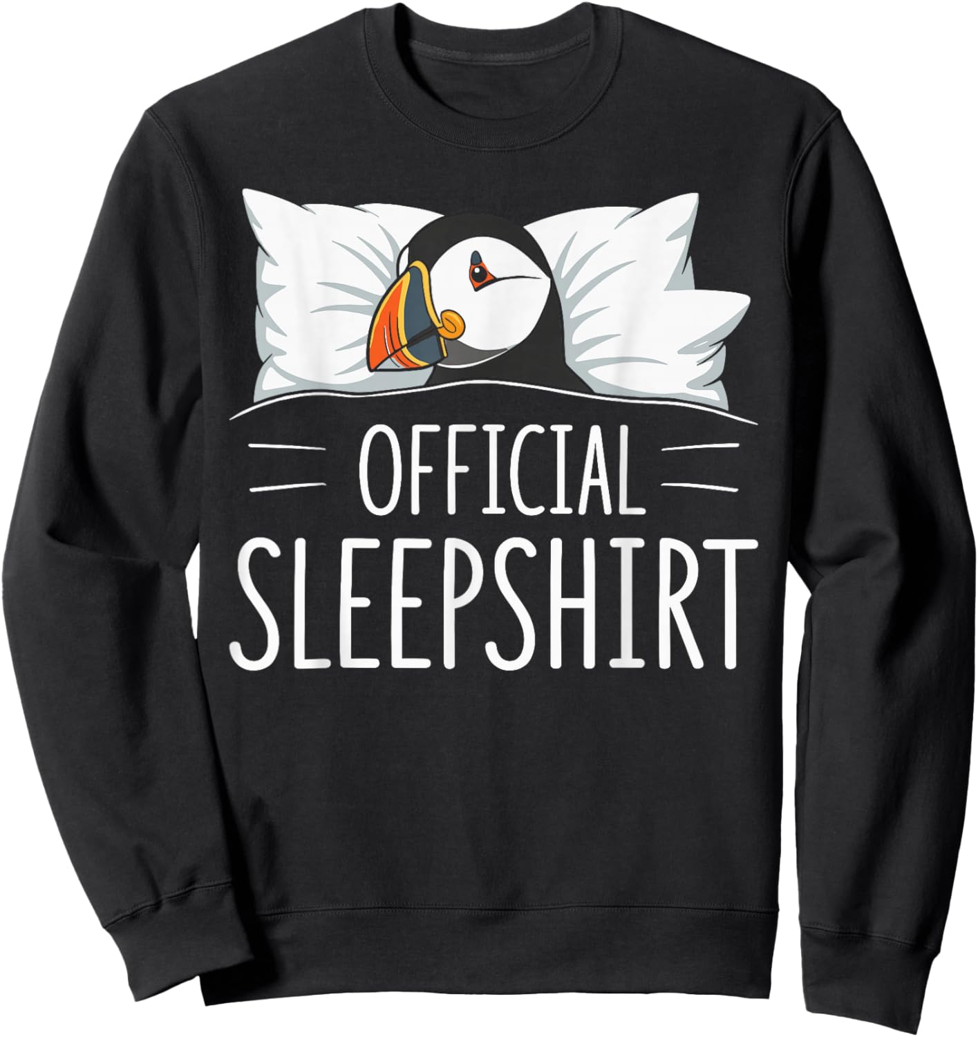 Official Sleepshirt Sleeping Puffin Lovers Pajama Sweatshirt - Sweatshirt | Black