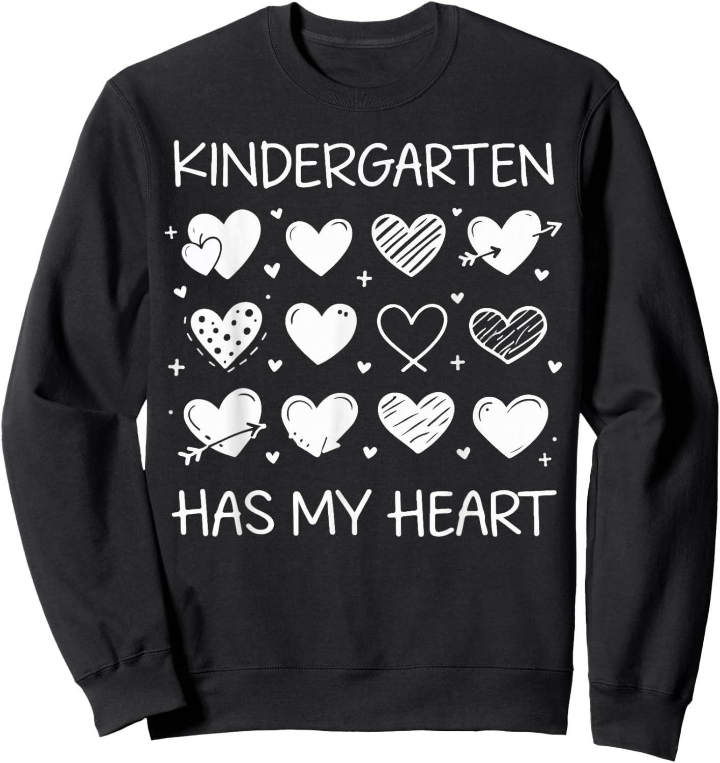 Kindergarten Has My Heart Valentine Teacher Bookworm Vintage Sweatshirt - Sweatshirt | Black