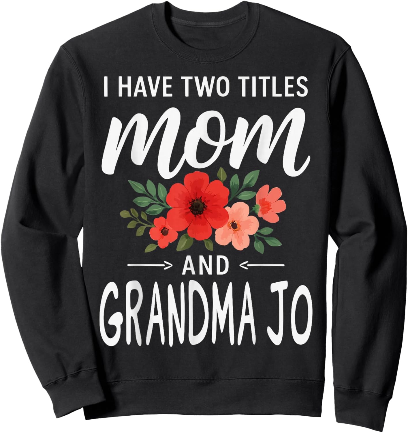 I Have Two Titles Mom and Grandma JO Mother’s Day Sweatshirt - Sweatshirt | Black