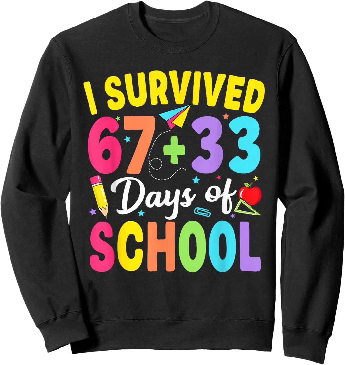 for Teacher Kids 100th Day Sweatshirt - Sweatshirt | Black