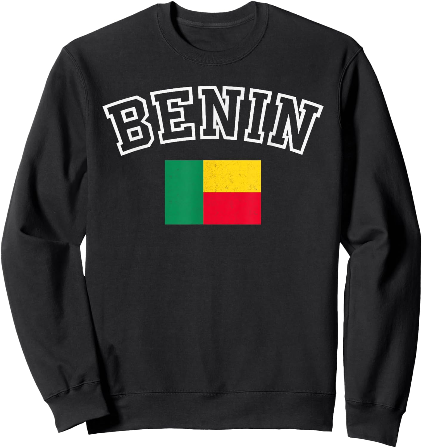 Benin Flag Vintage Distressed Retro Heritage Design Sweatshirt - Sweatshirt | Black
