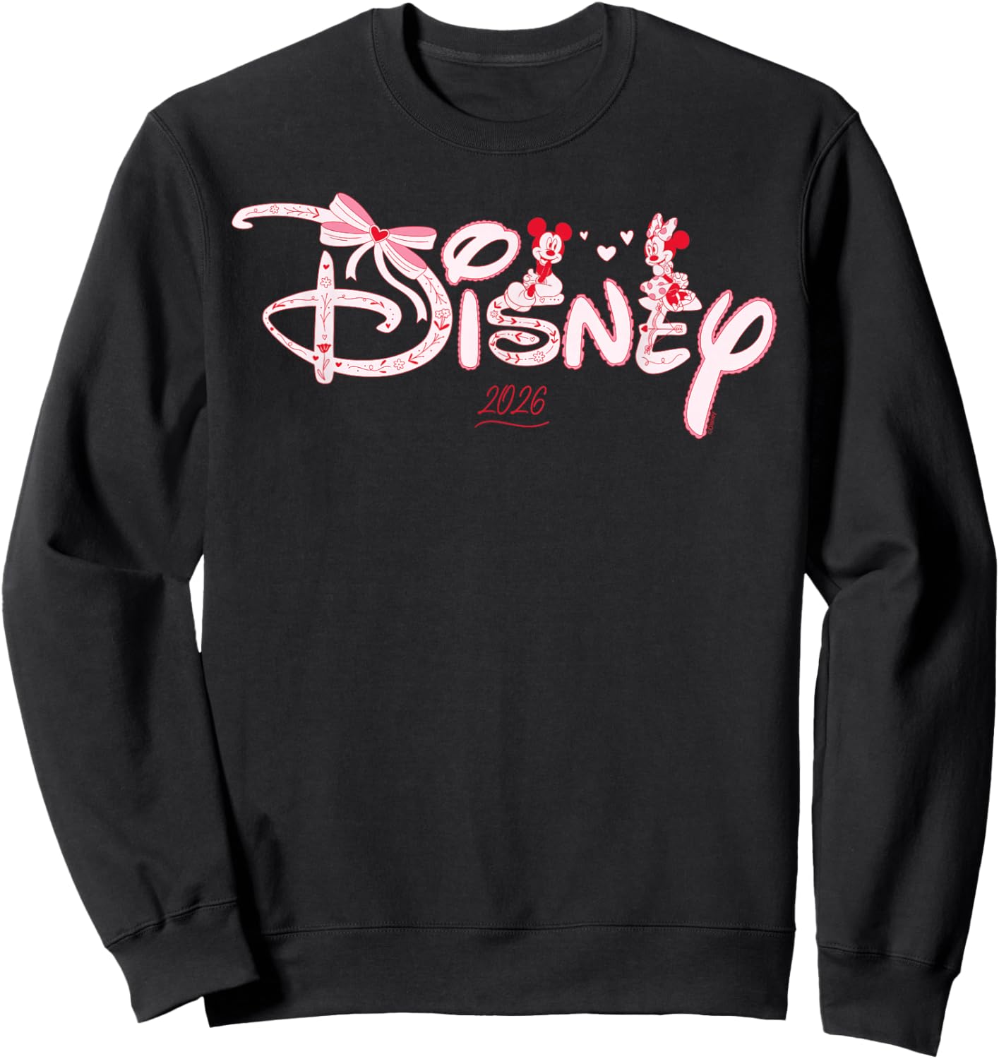 Disney Mickey & Minnie Coquette Valentine's Day 2026 Trip Sweatshirt - Sweatshirt | Black