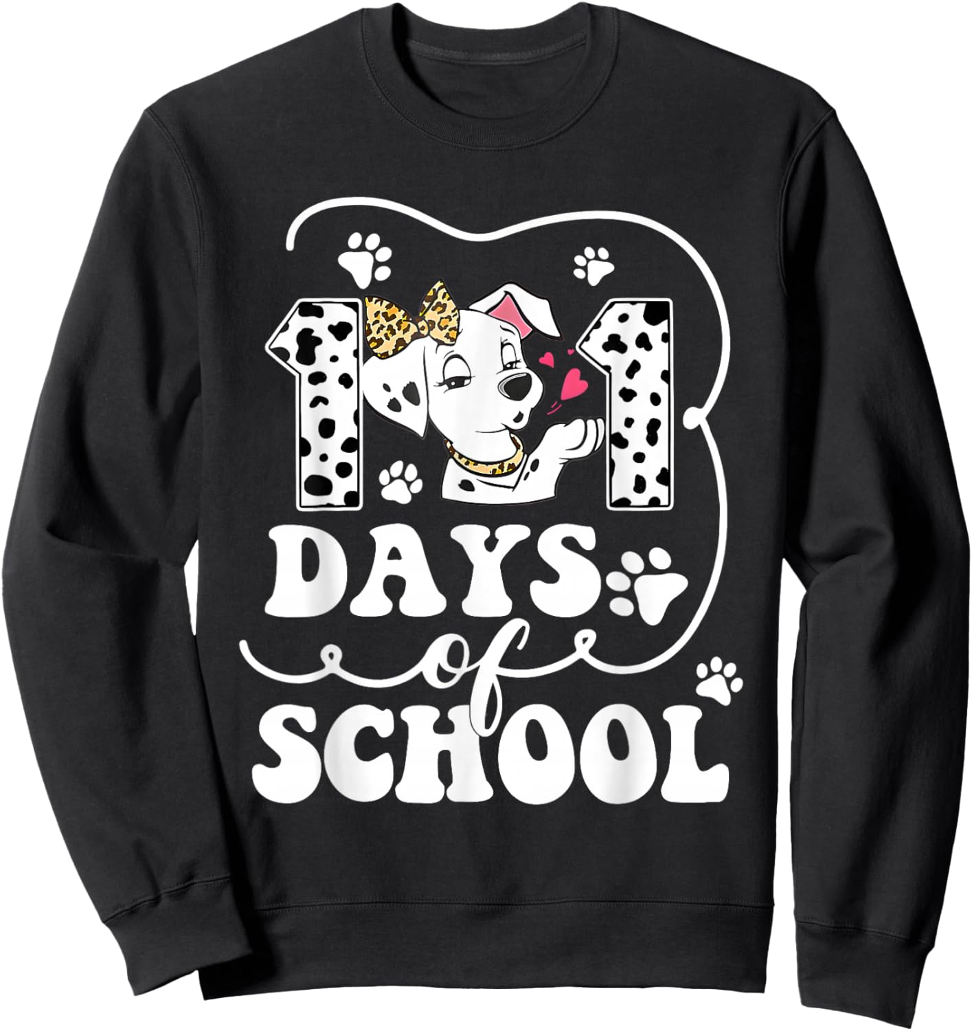 Happy 101 Days School Cute Dog 100 Days Smarter Student Kids Sweatshirt - Sweatshirt | Black