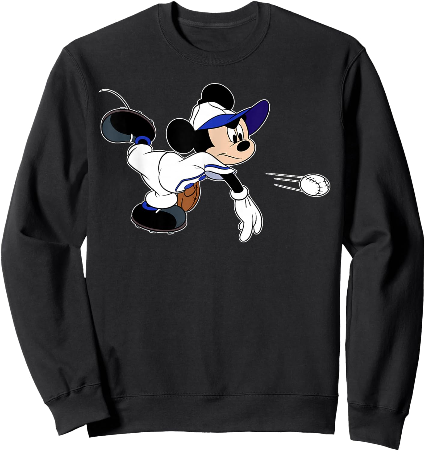 Disney Sports Mickey Mouse Baseball Team Player Sweatshirt - Sweatshirt | Black