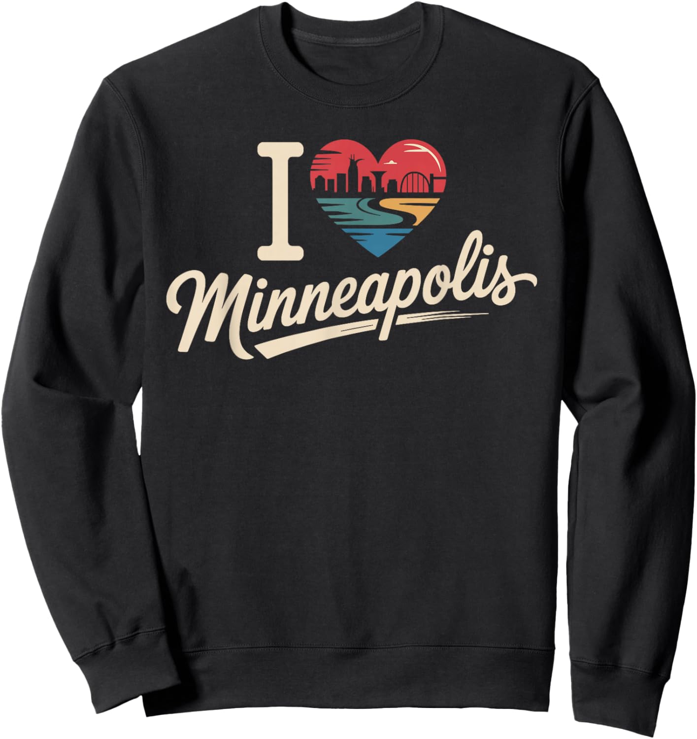 I Love Minneapolis I Heart Minneapolis Sweatshirt - Sweatshirt | Black