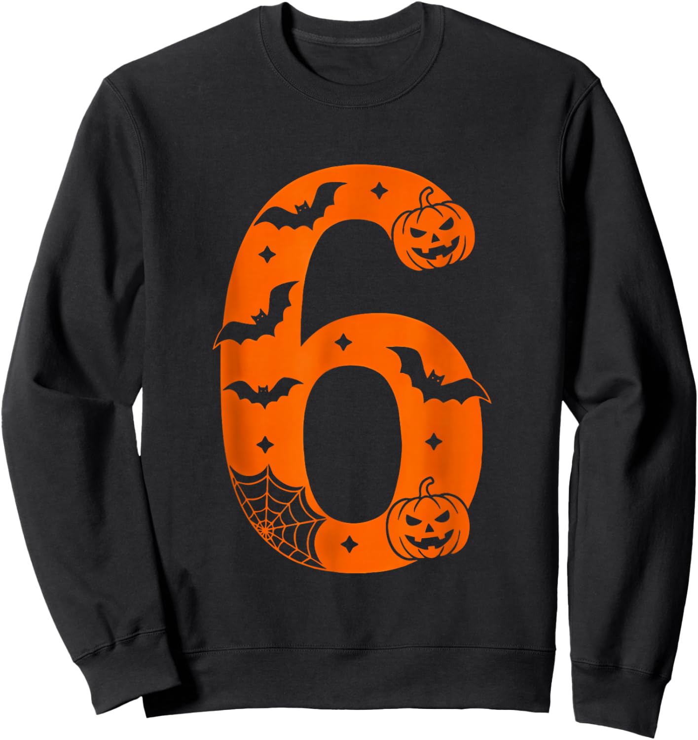 Number 6 Funny Six Seven Meme Halloween Sweatshirt - Sweatshirt | Black