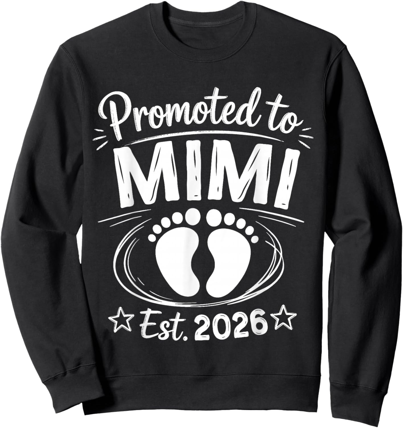 Promoted to Mimi 2026 Retro Mimi 2026 Baby Announcement Sweatshirt - Sweatshirt | Black