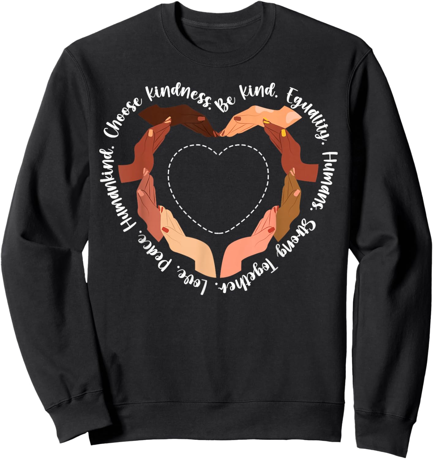 Melanated Melanin Shades Hands Heart Black History Month BLM Sweatshirt - Sweatshirt | Black