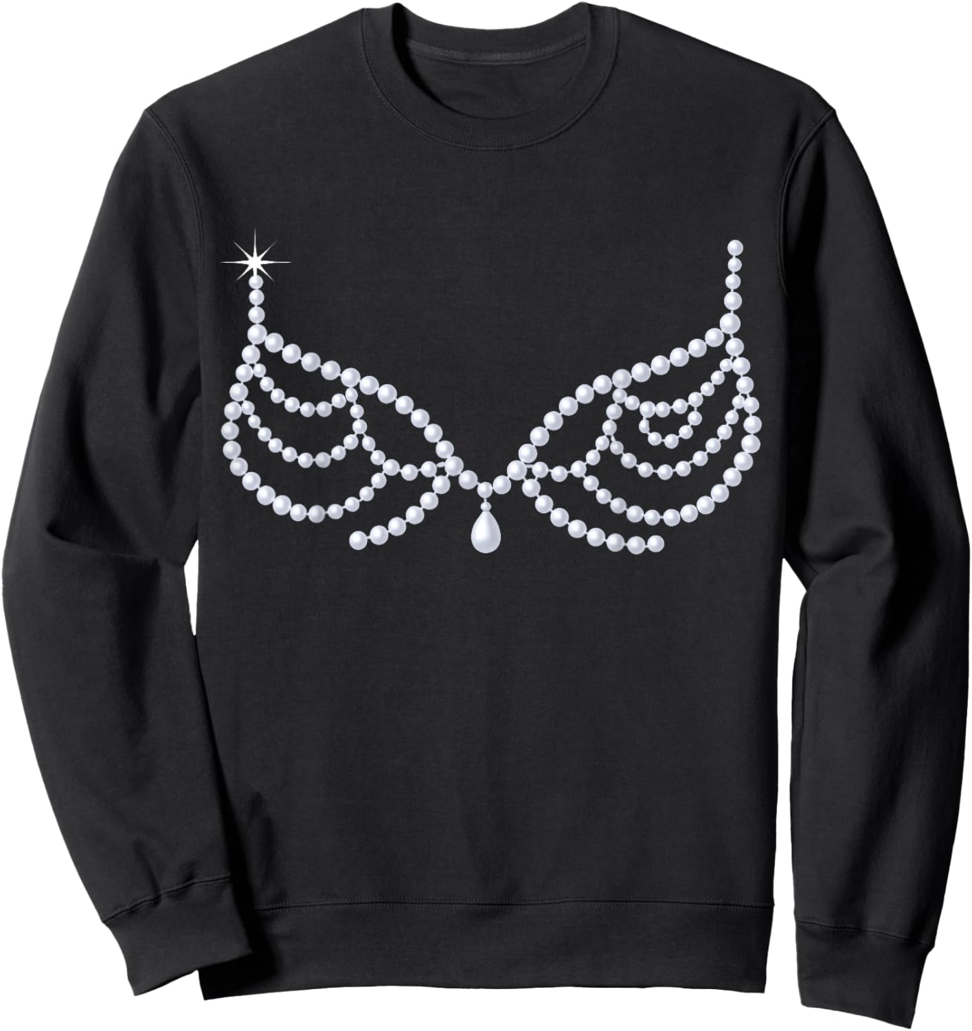 Crystal Bra Showgirl Halloween Lazy Costume Sweatshirt - Sweatshirt | Black