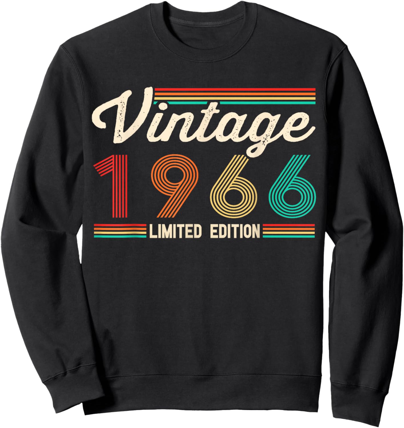 Vintage 1966 60th Birthday Retro Men Women 60 Years Old Sweatshirt - Sweatshirt | Black