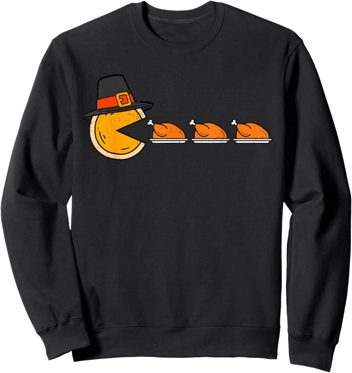 Funny Video Game Eating Turkey Thanksgiving Gamer Boys Kids Sweatshirt - Sweatshirt | Black